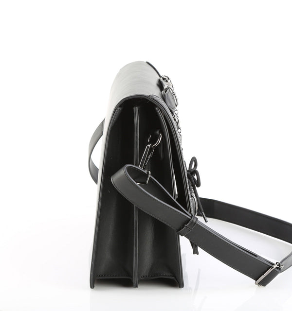 HB-661 Umhängetasche groß Schwarz von DemoniaCult – Ansicht 5