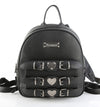 HB-675 Rucksack mit Herzdetails Schwarz von DemoniaCult – Ansicht 2