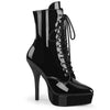 INDULGE-1020 Plateau Stiefeletten Lack Schwarz von Devious