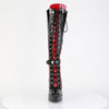 INDULGE-2028 Plateau Stiefel - Rot/Schwarz Lack von Devious – Ansicht 2