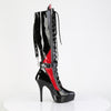 INDULGE-2028 Plateau Stiefel - Rot/Schwarz Lack von Devious – Ansicht 5