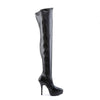 INDULGE-3000 Plateau Overknee Stiefel Schwarz Matt von Devious – Ansicht 5