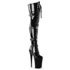 INFINITY-3028 Plateau Overknee Stiefel Schwarz Lack von Pleaser