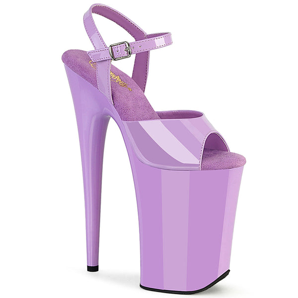 INFINITY-909 Plateau Sandaletten Lila Lack von Pleaser