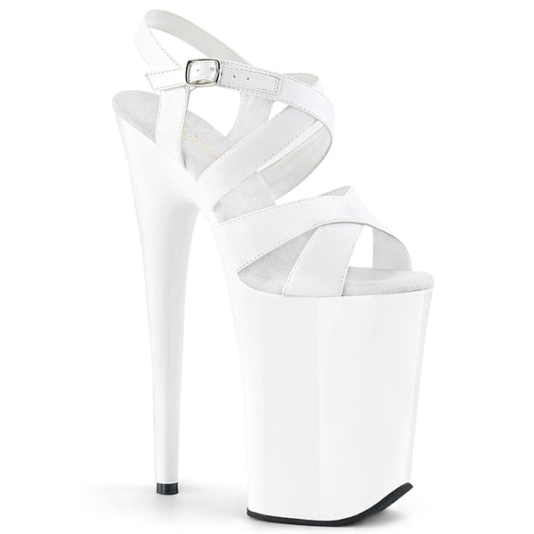 INFINITY-997 Plateau Sandaletten Lack Weiß von Pleaser