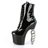 IRONGRIP-1020 Plateau Stiefeletten Lack Silber/Schwarz von Pleaser – Ansicht 3