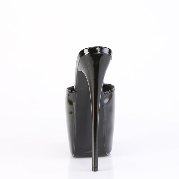 JUBILANT-01 Plateau Peeptoe Pantoletten - Schwarz Lack von Pleaser – Ansicht 4