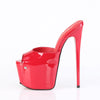 JUBILANT-01 Plateau Peeptoe Pantoletten - Rot Lack von Pleaser – Ansicht 3