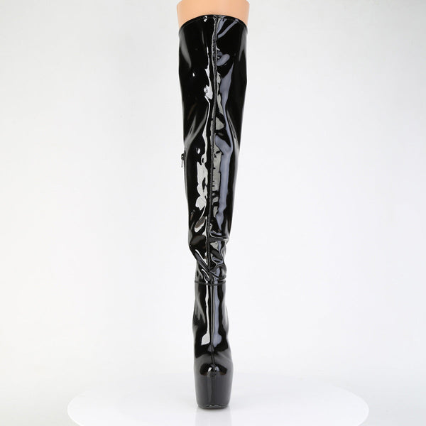JUBILANT-3006 Plateau Overkneestiefel Schwarz Lack von Pleaser – Ansicht 2