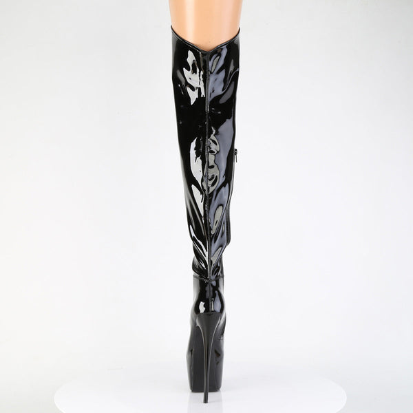 JUBILANT-3006 Plateau Overkneestiefel Schwarz Lack von Pleaser – Ansicht 4