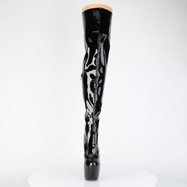 JUBILANT-3007 Plateau Overkneestiefel Schwarz Lack von Pleaser – Ansicht 2