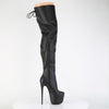 JUBILANT-3007 Plateau Overkneestiefel Schwarz Matt von Pleaser – Ansicht 5