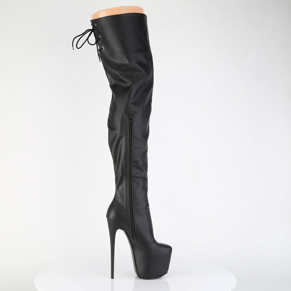 JUBILANT-3007 Plateau Overkneestiefel Schwarz Matt von Pleaser – Ansicht 5