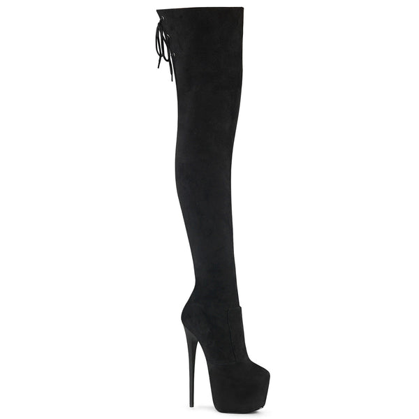 JUBILANT-3007 FS Plateau Overkneestiefel Schwarz Velour von Pleaser