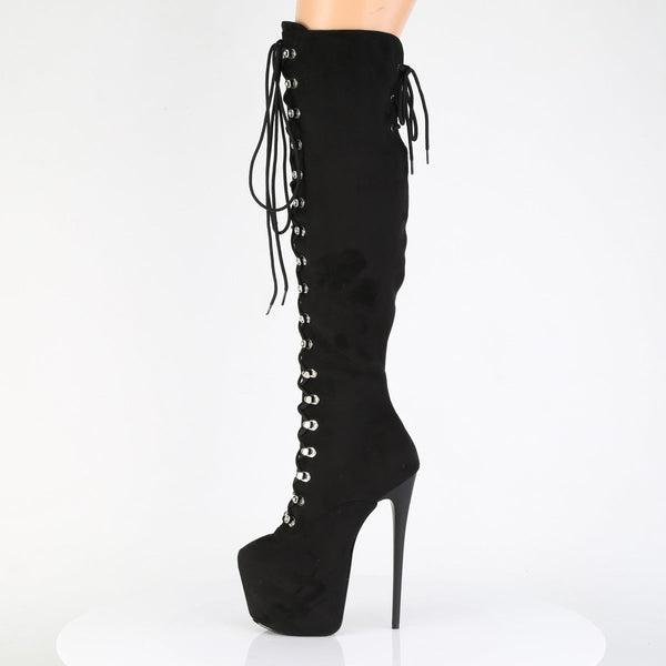 JUBILANT-3012FS Plateau Stiefel Schwarz Velour von Pleaser – Ansicht 3