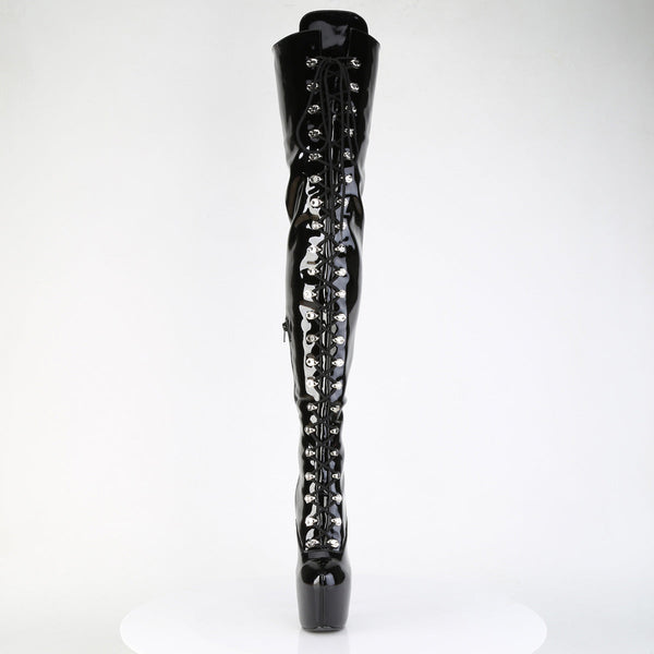 JUBILANT-4012 Overkneestiefel Plateauschuhe Schwarz von Pleaser – Ansicht 2