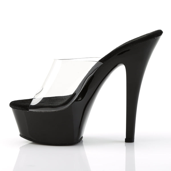 KISS-201 Plateau Pantoletten Transparent/Schwarz von Pleaser – Ansicht 3
