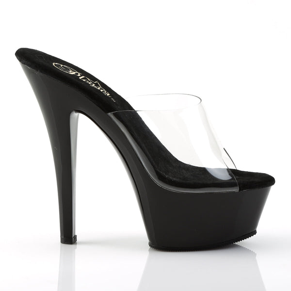 KISS-201 Plateau Pantoletten Transparent/Schwarz von Pleaser – Ansicht 5