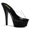 KISS-201 Plateau Pantoletten Transparent/Schwarz von Pleaser