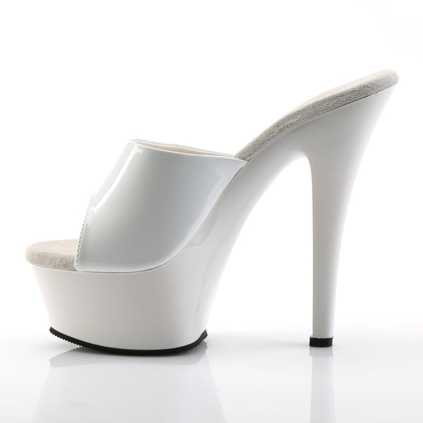 KISS-201 Plateau Pantoletten Weiß Lack von Pleaser – Ansicht 3