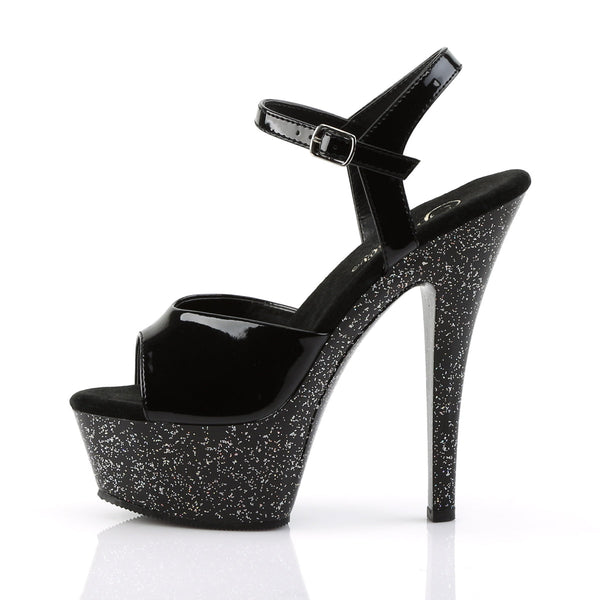 KISS-209MG Plateau Sandaletten Schwarz/Glitter von Pleaser – Ansicht 3