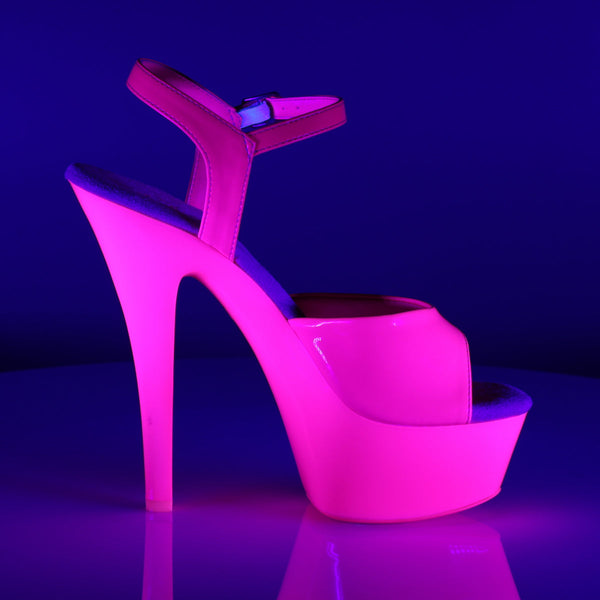 KISS-209UV Plateau Sandaletten Neon Pink UV von Pleaser – Ansicht 5
