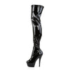KISS-3000 Plateau Overknee Stiefel Schwarz Lack von Pleaser – Ansicht 3