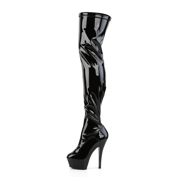 KISS-3000 Plateau Overknee Stiefel Schwarz Lack von Pleaser – Ansicht 3