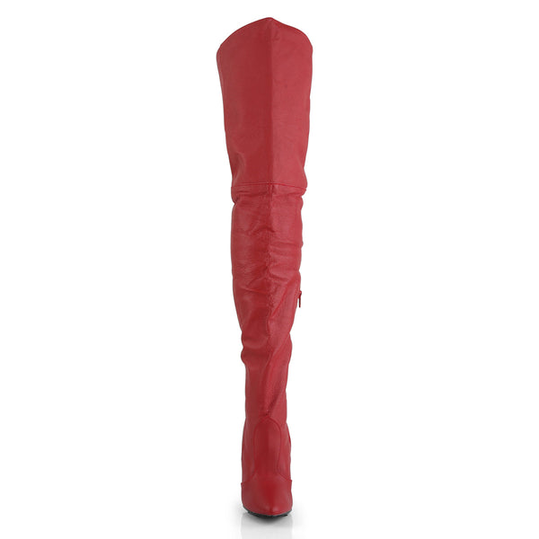 LEGEND-8899 Overknee Stiefel Rot Echtleder von Pleaser – Ansicht 2