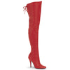 LEGEND-8899 Overknee Stiefel Rot Echtleder von Pleaser