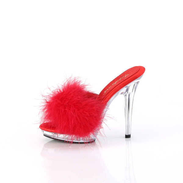 LIP-101-8 Plateau Pantoletten Rot/Transparent von Fabulicious – Ansicht 3