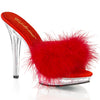 LIP-101-8 Plateau Pantoletten Rot/Transparent von Fabulicious