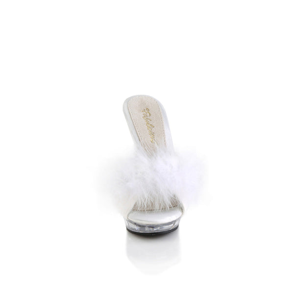LIP-101-8 Plateau Pantoletten Weiß/Transparent von Fabulicious – Ansicht 2