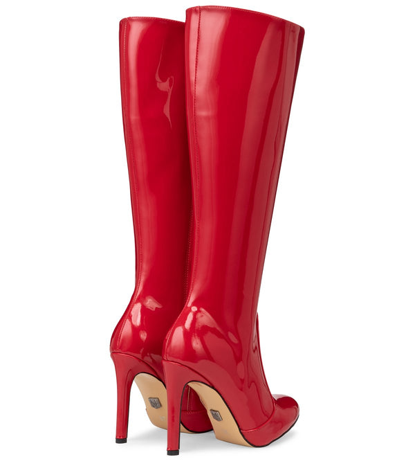 Michael Soul DONNA - Klassische Stiletto Stiefel in rot lack SALE