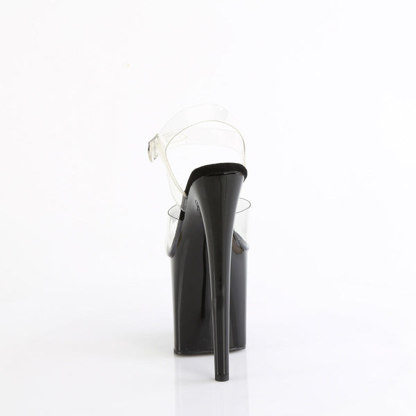 NAUGHTY-808 - Plateau High Heel Sandaletten - Schwarz/Transparent von Pleaser – Ansicht 4