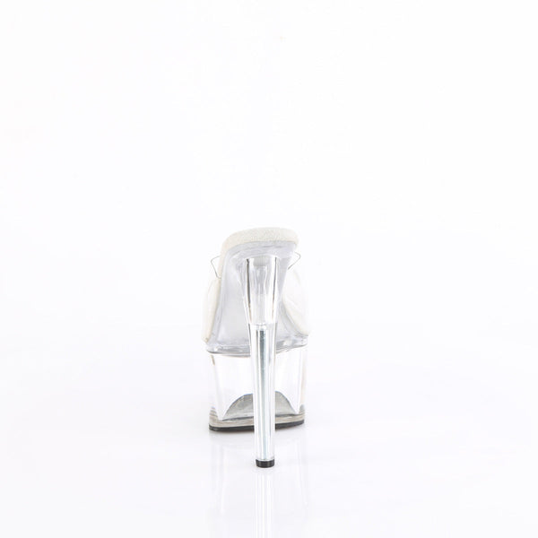 PASSION-701 - Plateau High Heel Pantoletten - Transparent von Pleaser – Ansicht 4