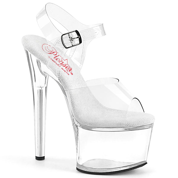 PASSION-708 Plateau Sandaletten - Transparent von Pleaser