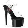 PASSION-708 - Plateau High Heel Sandaletten - Schwarz/Transparent von Pleaser
