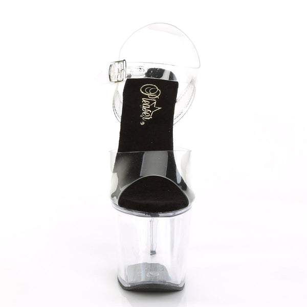 RADIANT-708 Plateau Sandaletten - Schwarz/Transparent von Pleaser – Ansicht 2