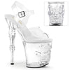 RAPTURE-808 Plateau Sandaletten Transparent Totenkopf von Pleaser