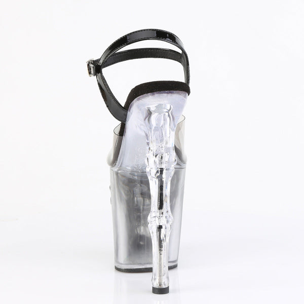 RAPTURE-808T-1 Plateau Sandaletten Transparent/Schwarz Totenkopf von Pleaser – Ansicht 4