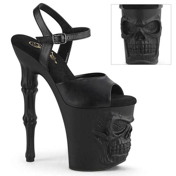RAPTURE-809 Sandalette Plateauschuhe Skull Schwarz von Pleaser