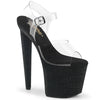 RAZZLE-808WR Plateau High Heel Sandaletten - Schwarz Matt Krokodilmuster von Pleaser