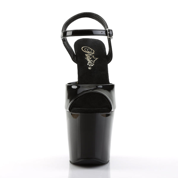REVOLVER-709 Plateau Sandaletten Schwarz Lack von Pleaser – Ansicht 2