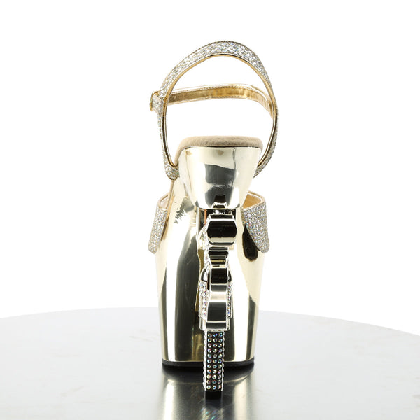 REVOLVER-709G Plateau Sandaletten Gold Glitzer von Pleaser – Ansicht 4