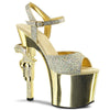 REVOLVER-709G Plateau Sandaletten Gold Glitzer von Pleaser