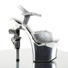 REVOLVER-709G Plateau Sandaletten Silber Chrome Glitzer von Pleaser – Ansicht 5