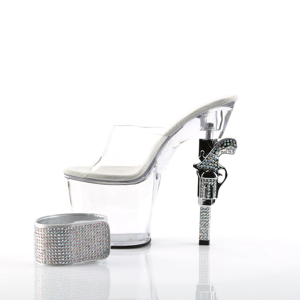 REVOLVER-712 Plateau Pantoletten Schwarz von Pleaser – Ansicht 3