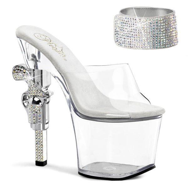 REVOLVER-712 Plateau Pantoletten Schwarz von Pleaser