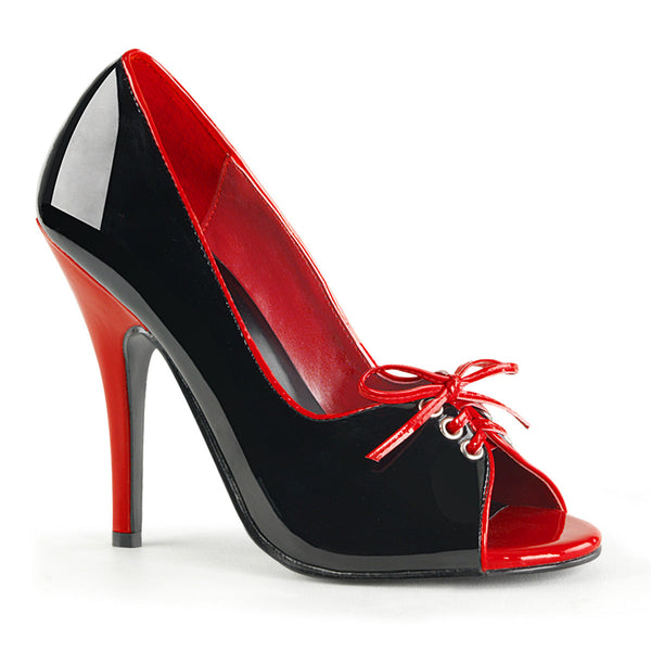SEDUCE-216 Pumps Lack Schwarz/Rot von Pleaser